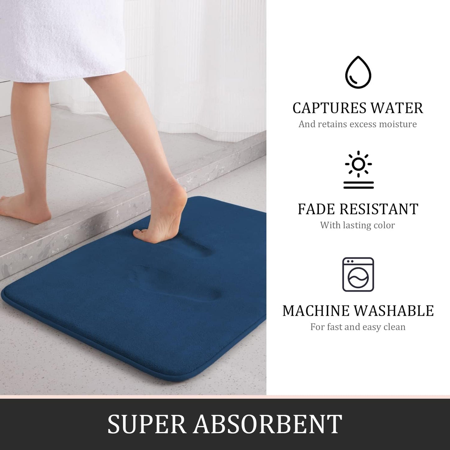 5-Piece Memory Foam Bathroom Rug Set
