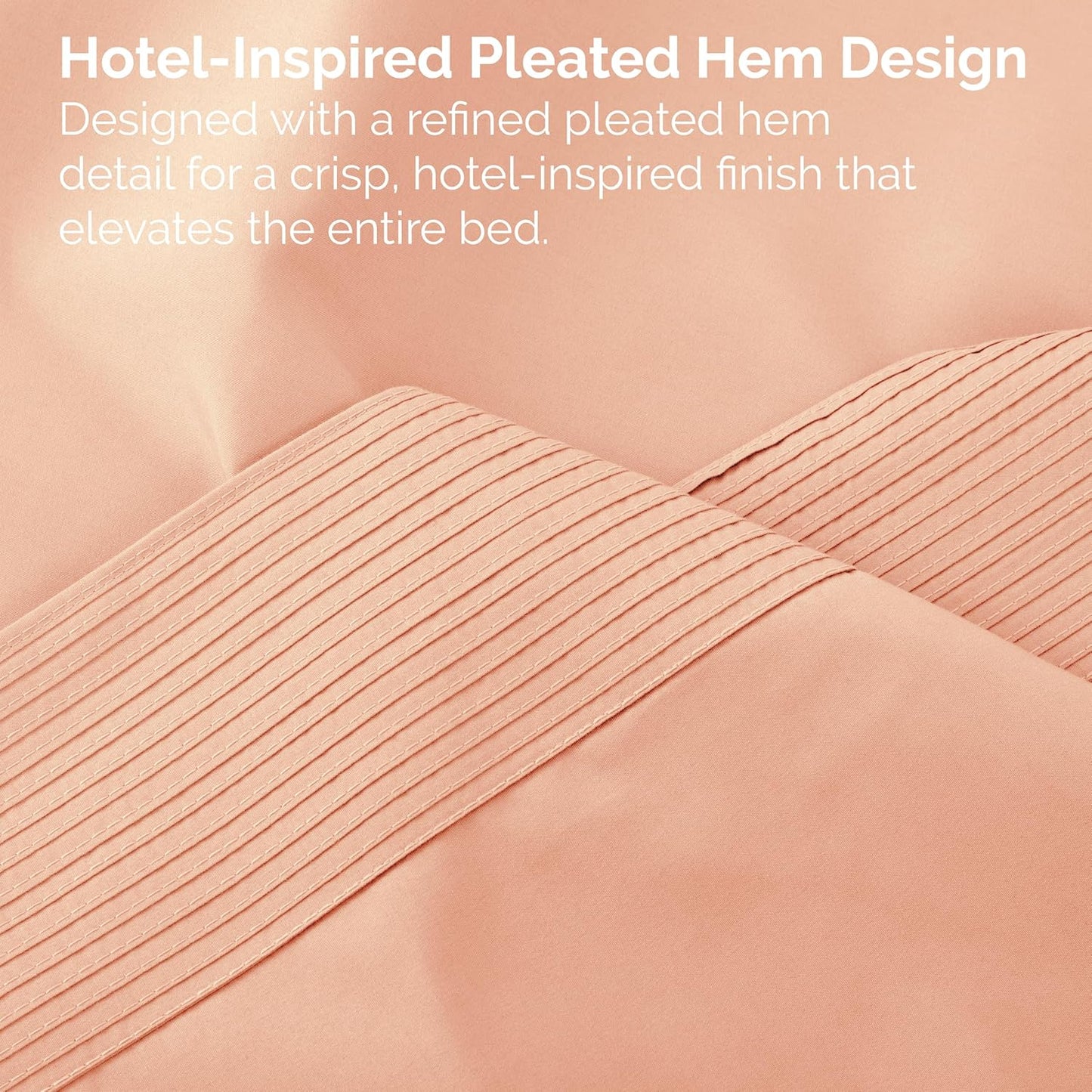 King Size Pleated Microfiber Sheet Set with 21-Inch Extra Deep Pockets