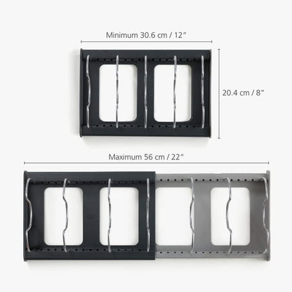 Expandable Kitchen Cookware & Pan Lid Drawer Organizer