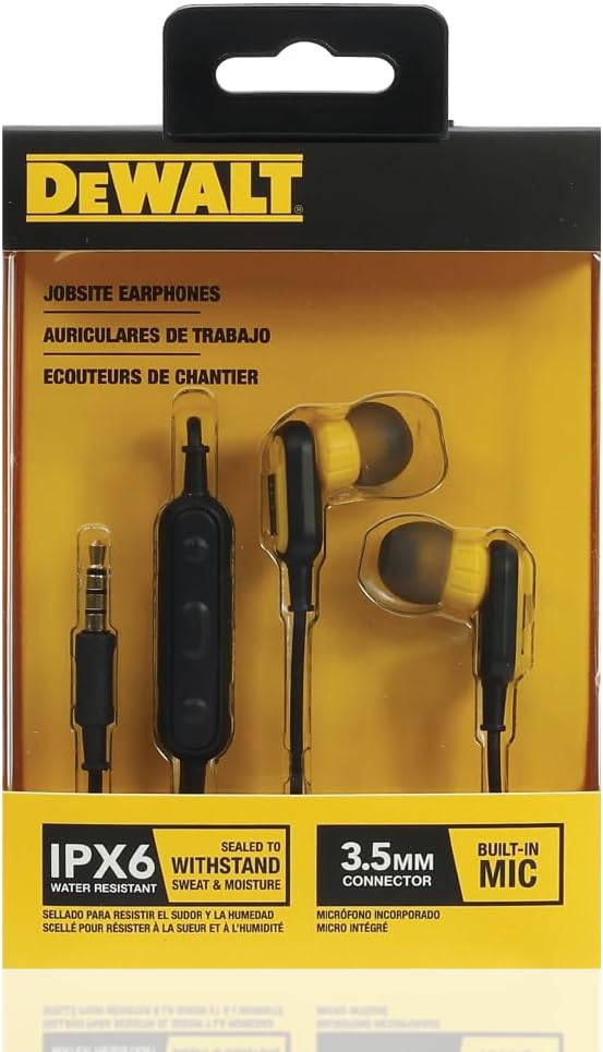 Wired 3.5mm Earbuds with Microphone for Work & Outdoor Use