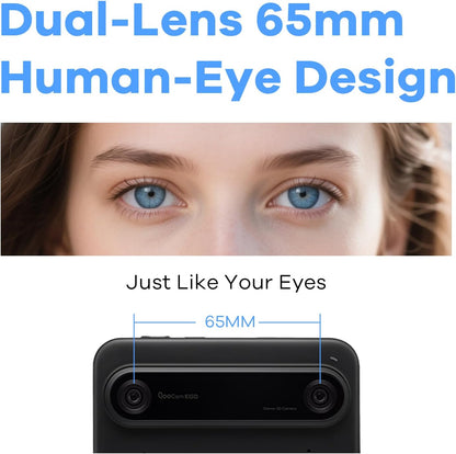 8K 3D Camera with Integrated Viewer & 4K 60FPS Video Recording