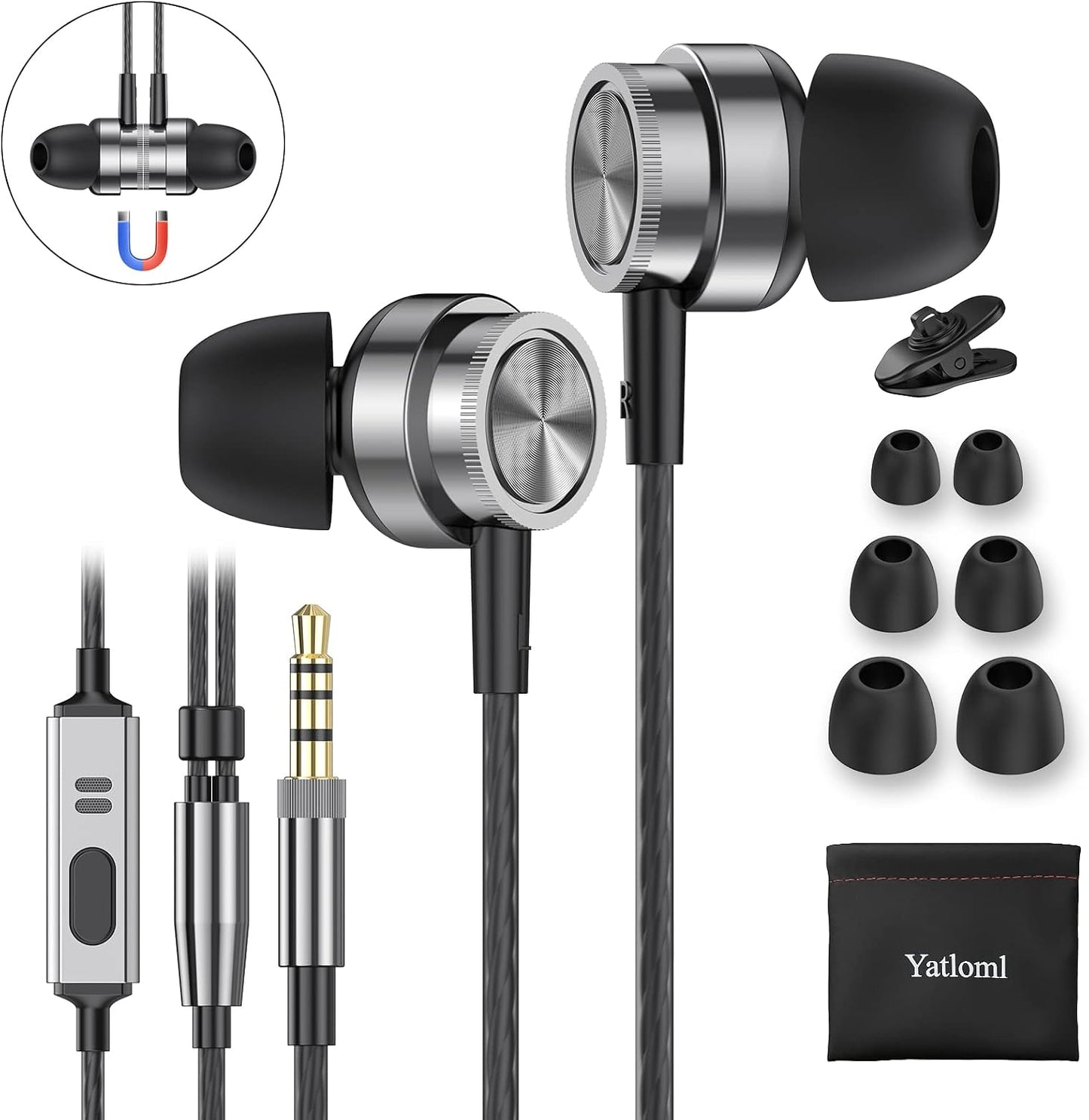 3.5mm Wired Earbuds with Microphone & Heavy Bass