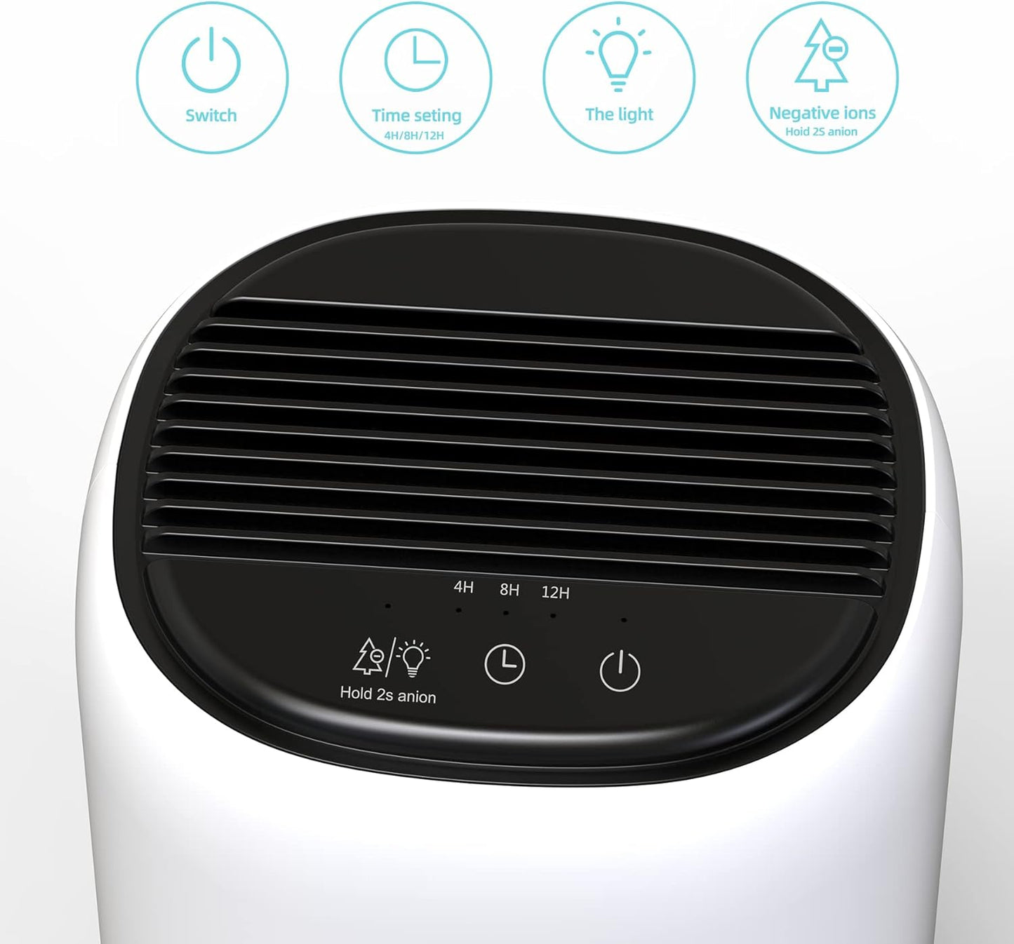1000ml Mini Dehumidifier with Air Purifier & 7-Color LED Light