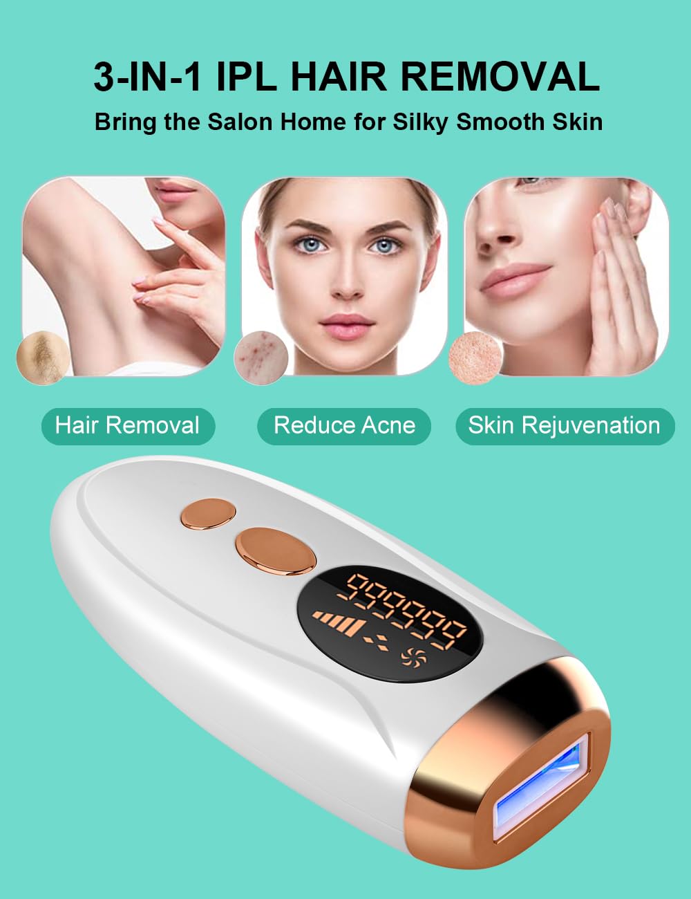 At-Home IPL Hair Removal Device with 999,999 Flashes
