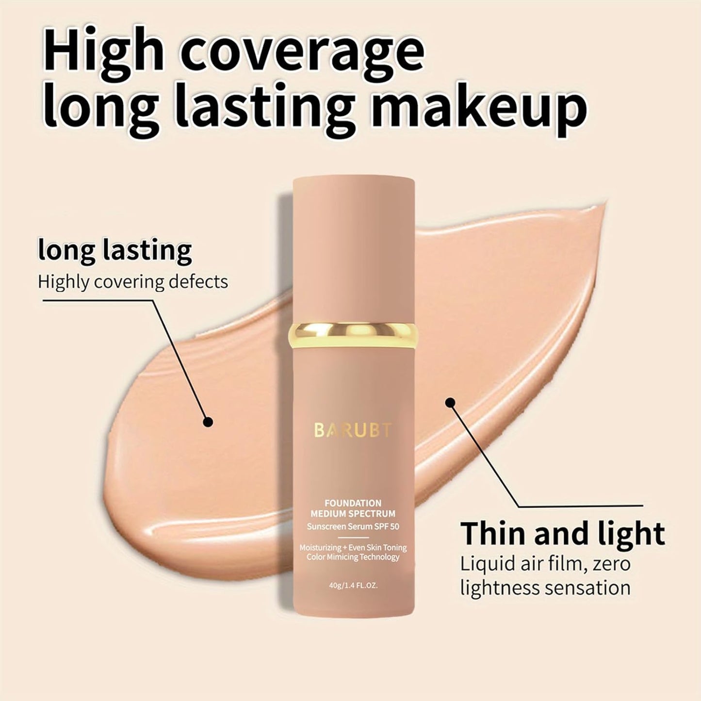 4-in-1 Hydrating Foundation with Concealer & SPF 50+
