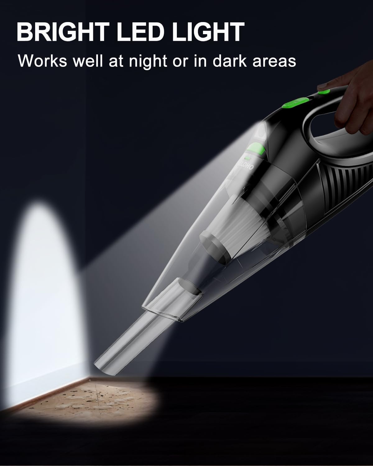 120W Cordless Handheld Vacuum Cleaner with LED Light & HEPA Filter