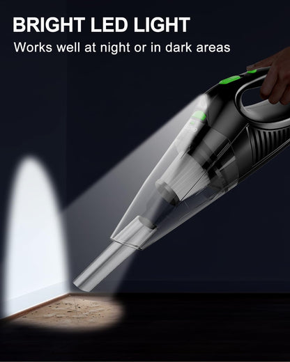 120W Cordless Handheld Vacuum Cleaner with LED Light & HEPA Filter