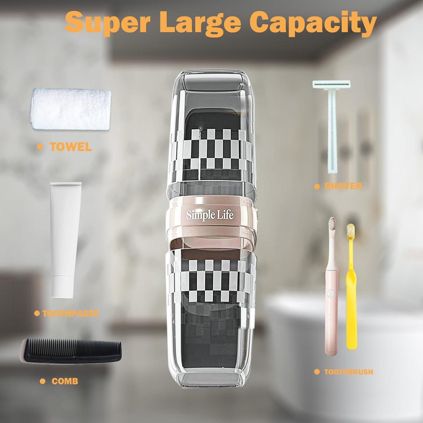 Portable Toothbrush Holder with Protective Travel Cover