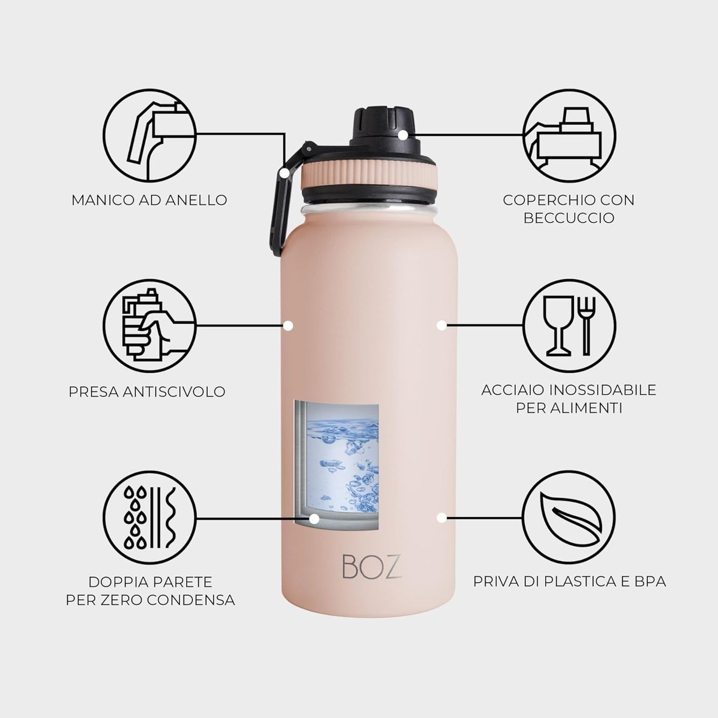 2-Pack 32oz Vacuum Insulated Stainless Steel Water Bottles