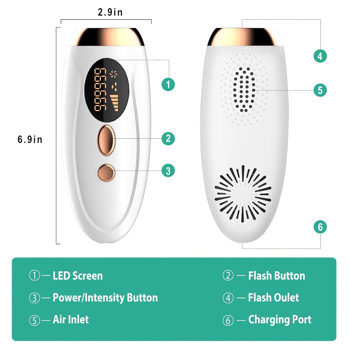 At-Home IPL Hair Removal Device with 999,999 Flashes