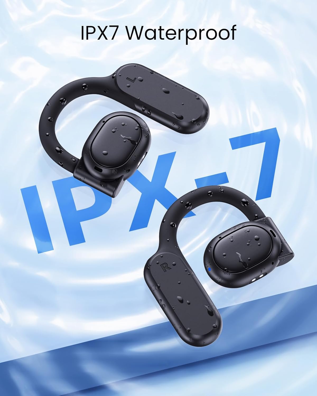 Open-Ear Bluetooth 5.3 Wireless Earbuds with 80-Hour Battery Life
