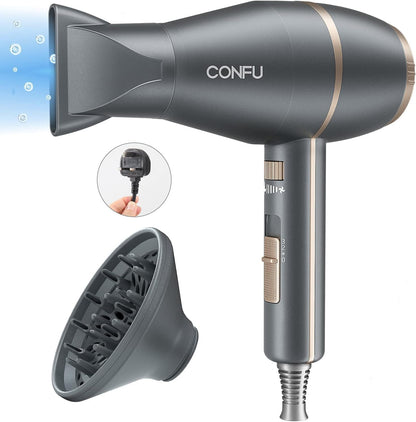 1875W Ionic Hair Dryer with Diffuser & Styling Attachments