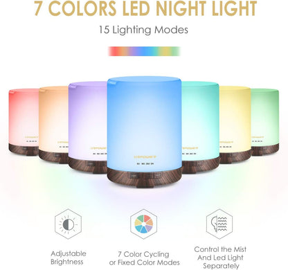 300ml Ultrasonic Essential Oil Diffuser with LED Night Light & Auto Shut-Off