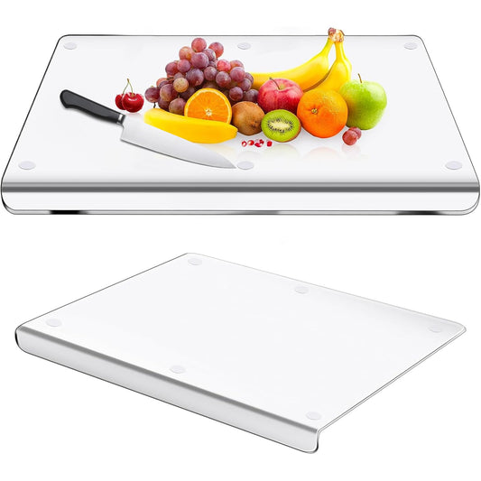 Clear Acrylic Cutting Board with Counter Lip & Non-Slip Base