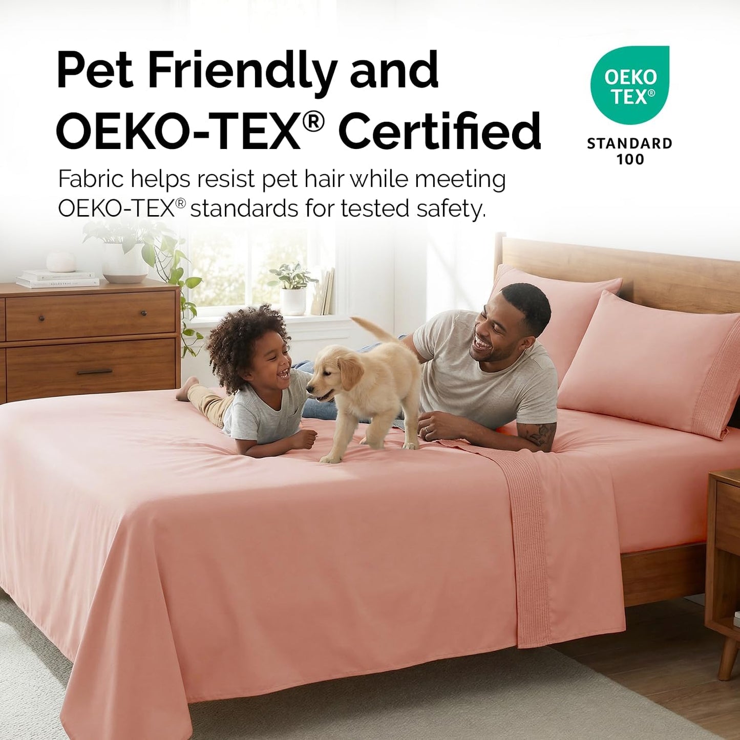 King Size Pleated Microfiber Sheet Set with 21-Inch Extra Deep Pockets