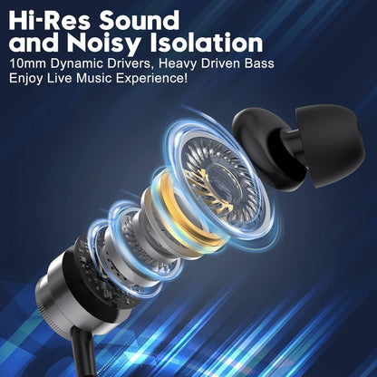 3.5mm Wired Earbuds with Microphone & Heavy Bass