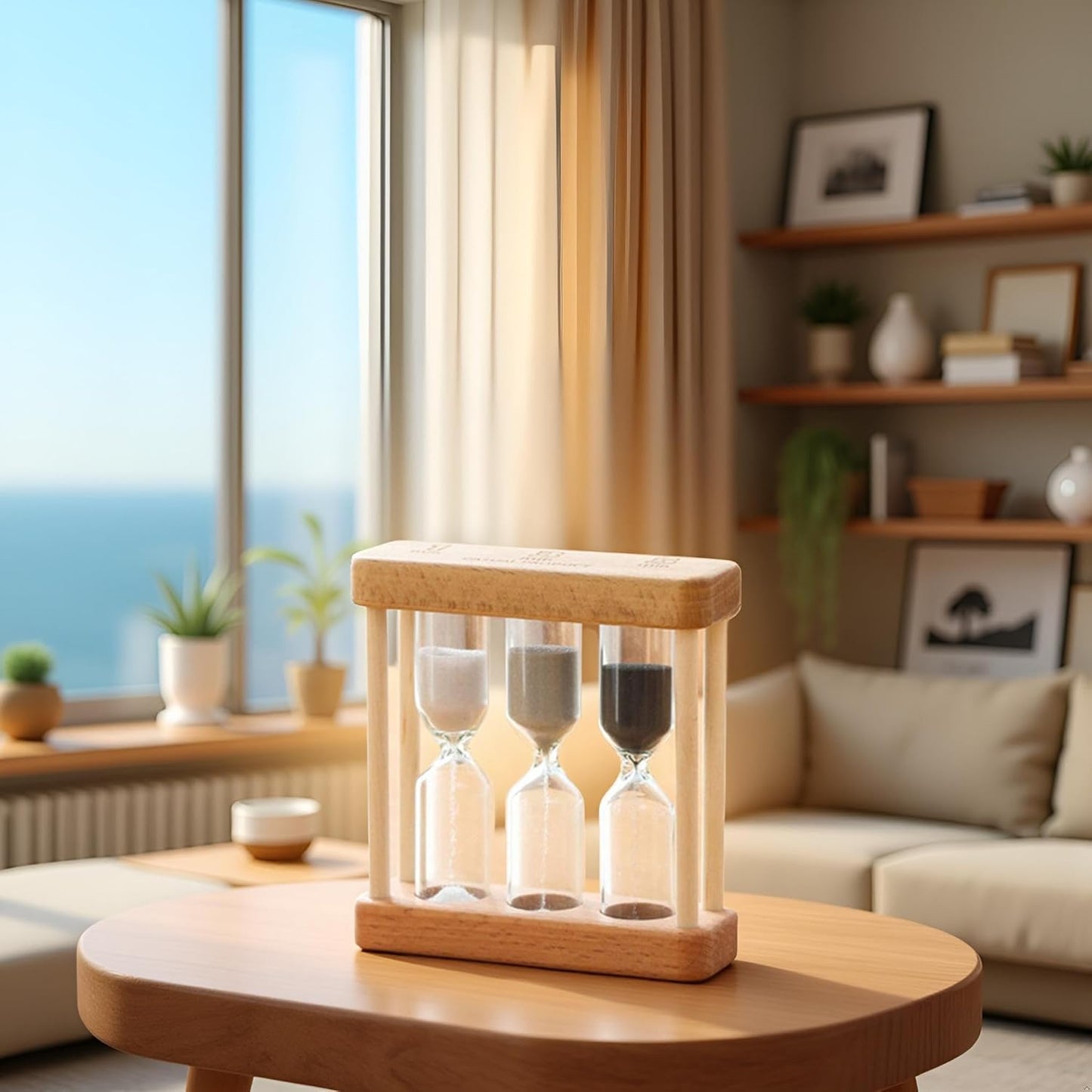 Wooden Sand Hourglass Timer for Kitchen & Home Décor