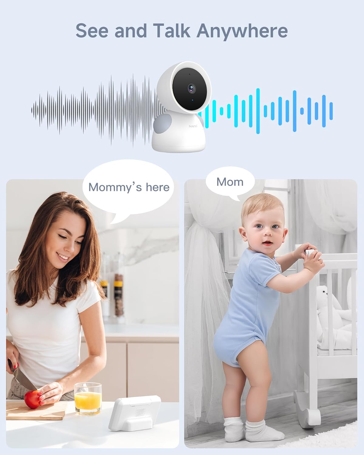 WiFi Baby Monitor with 5-Inch Display, Camera & Two-Way Audio