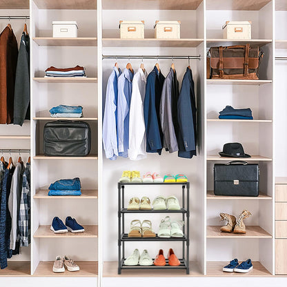 4-Tier Narrow Shoe Rack for Small Spaces