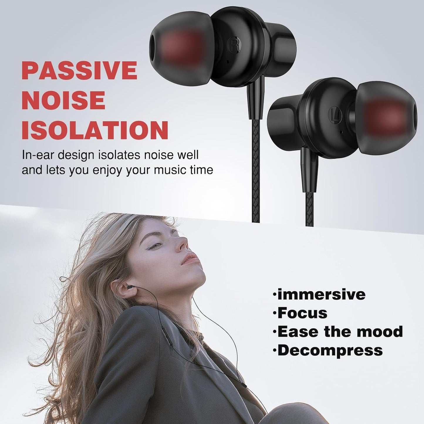 3.5mm Wired Earbuds with Microphone & Volume Control