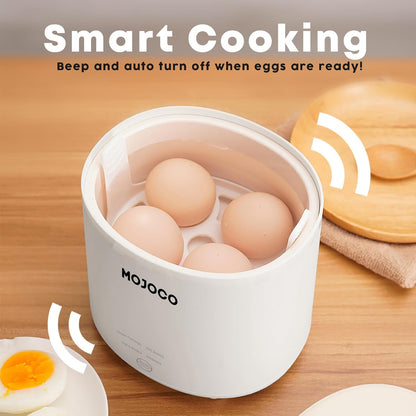 Rapid Mini Egg Cooker with Auto Shut-Off & Steaming Function