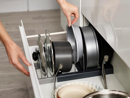 Expandable Kitchen Cookware & Pan Lid Drawer Organizer