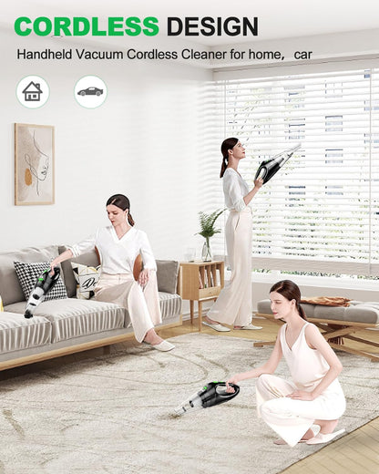 120W Cordless Handheld Vacuum Cleaner with LED Light & HEPA Filter