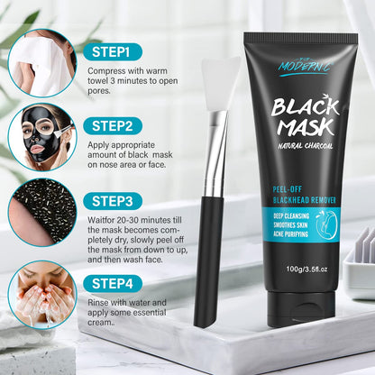 Charcoal Peel-Off Blackhead Remover Mask Kit with Tools