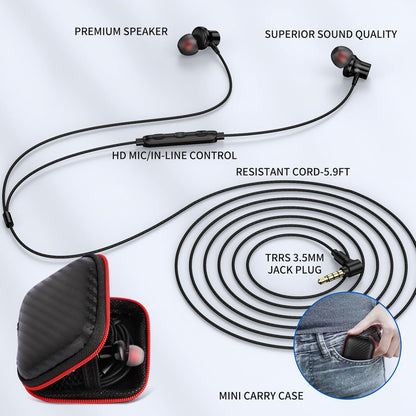 3.5mm Wired Earbuds with Microphone & Volume Control