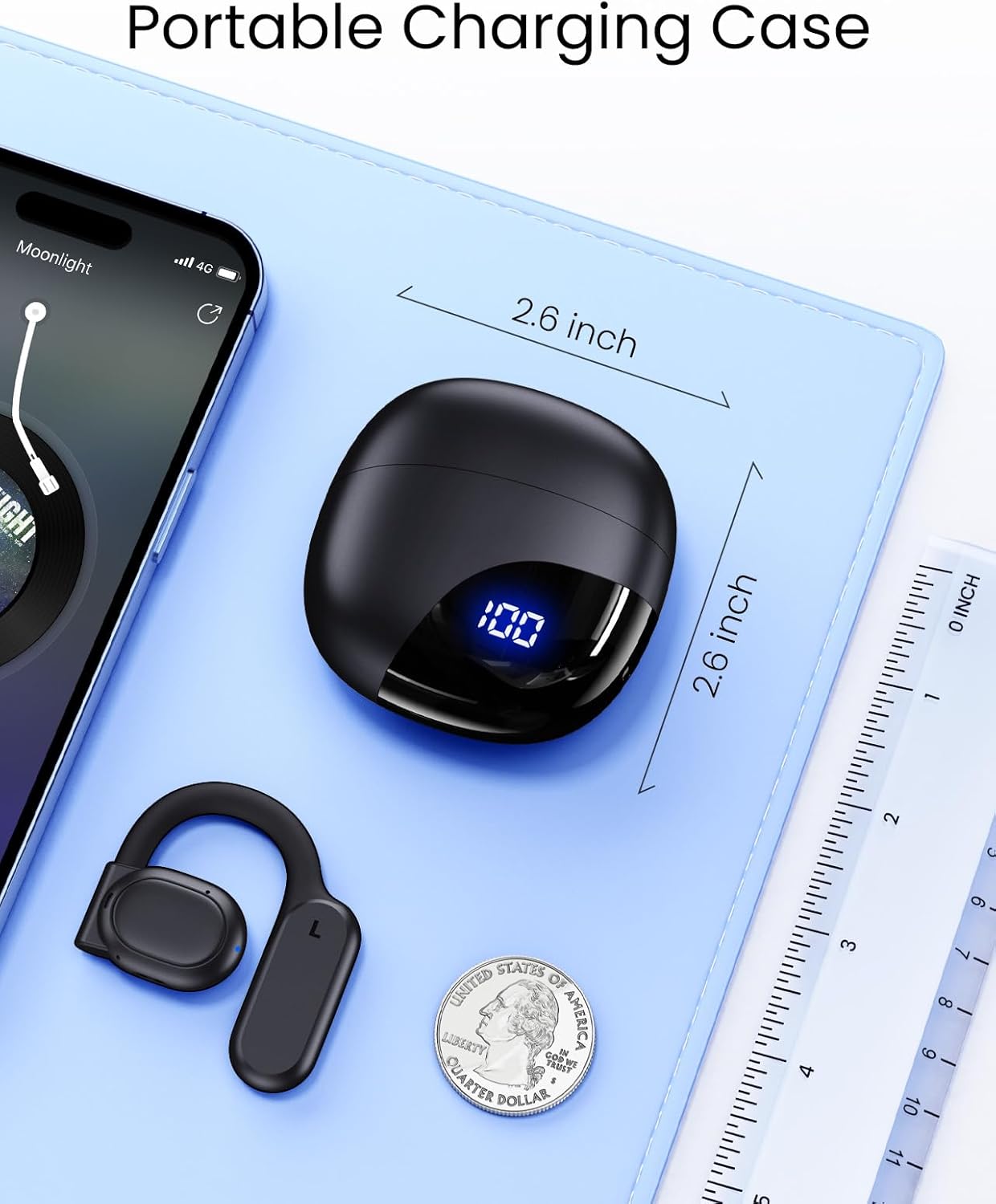 Open-Ear Bluetooth 5.3 Wireless Earbuds with 80-Hour Battery Life