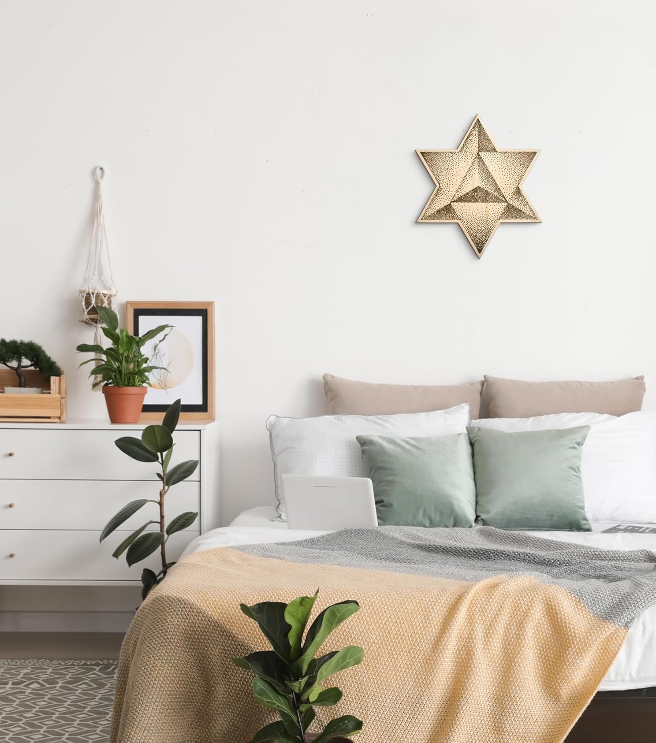 12-Inch Merkabah Sacred Geometry Wood Wall Art