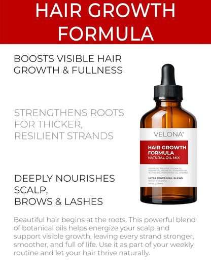 Natural Hair Growth Oil Blend with Rosemary & Castor Oil
