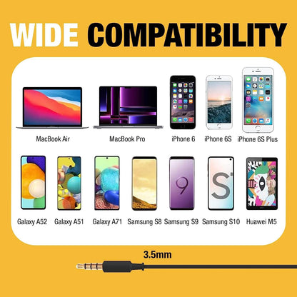 Wired 3.5mm Earbuds with Microphone for Work & Outdoor Use