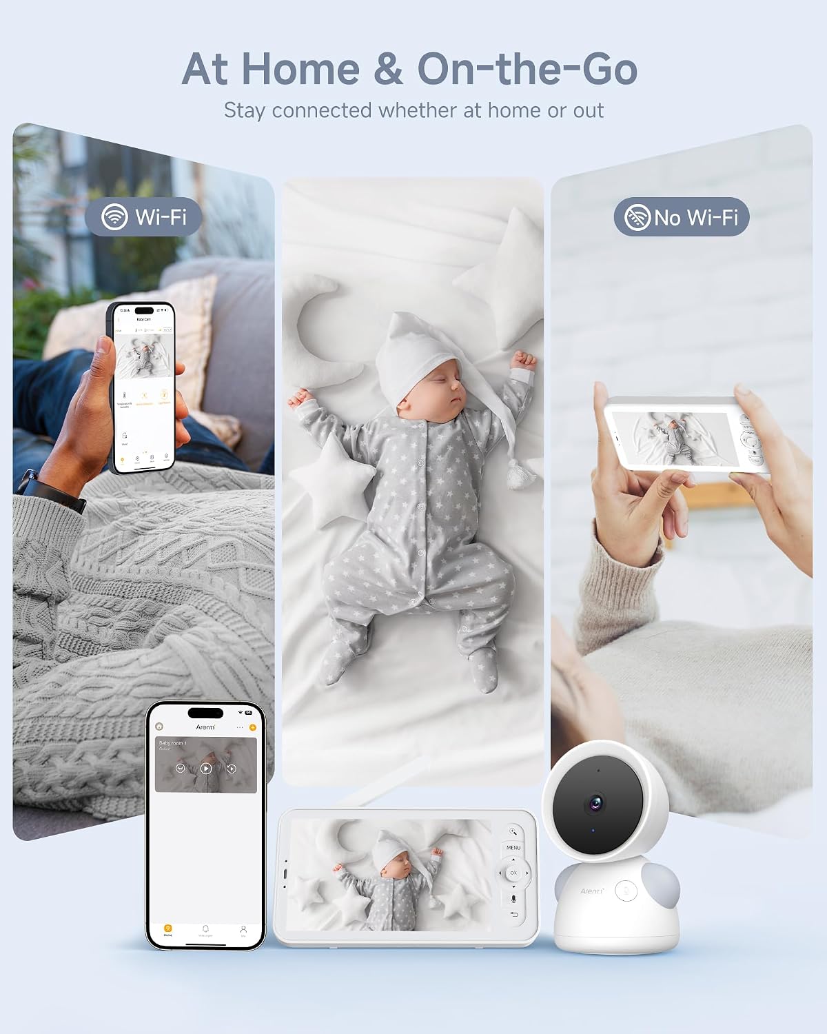 WiFi Baby Monitor with 5-Inch Display, Camera & Two-Way Audio