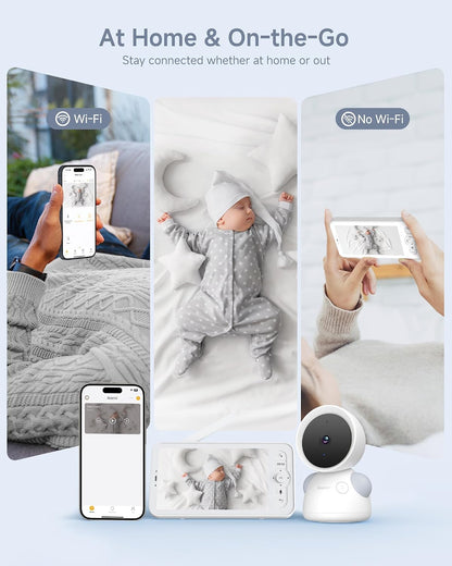 WiFi Baby Monitor with 5-Inch Display, Camera & Two-Way Audio