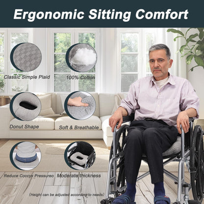 Ergonomic Donut Seat Cushion for Wheelchair & Office Chair