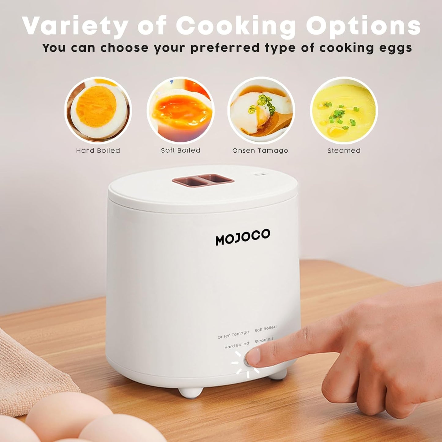 Rapid Mini Egg Cooker with Auto Shut-Off & Steaming Function
