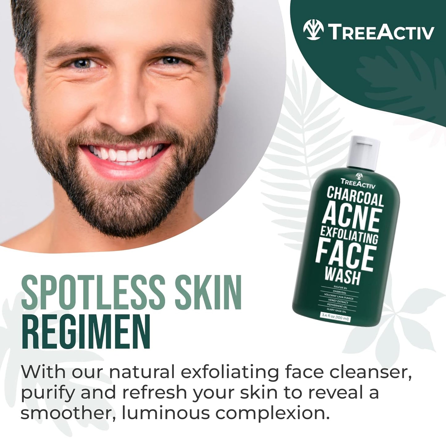 Charcoal & Sulfur Face Wash for Acne-Prone Skin