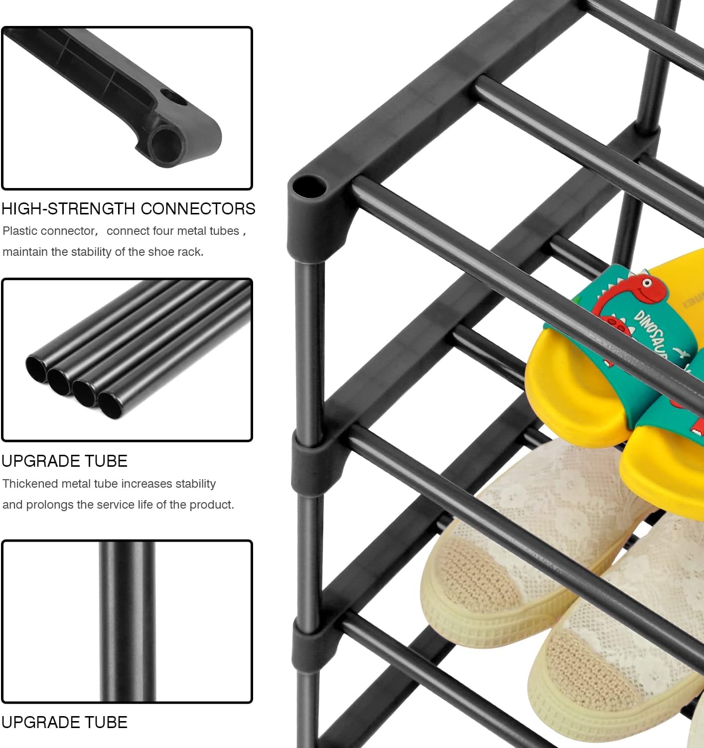 4-Tier Narrow Shoe Rack for Small Spaces