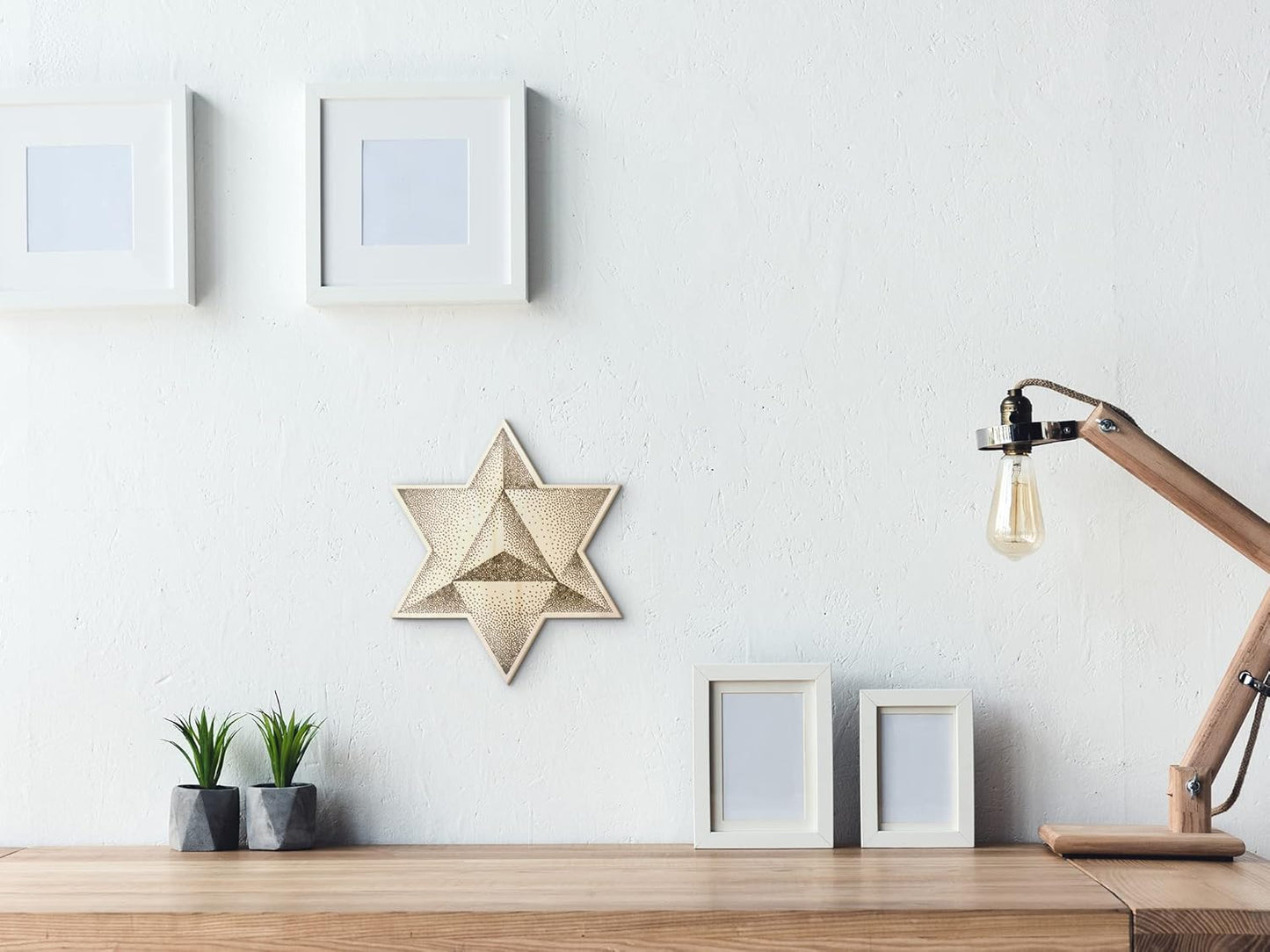 12-Inch Merkabah Sacred Geometry Wood Wall Art