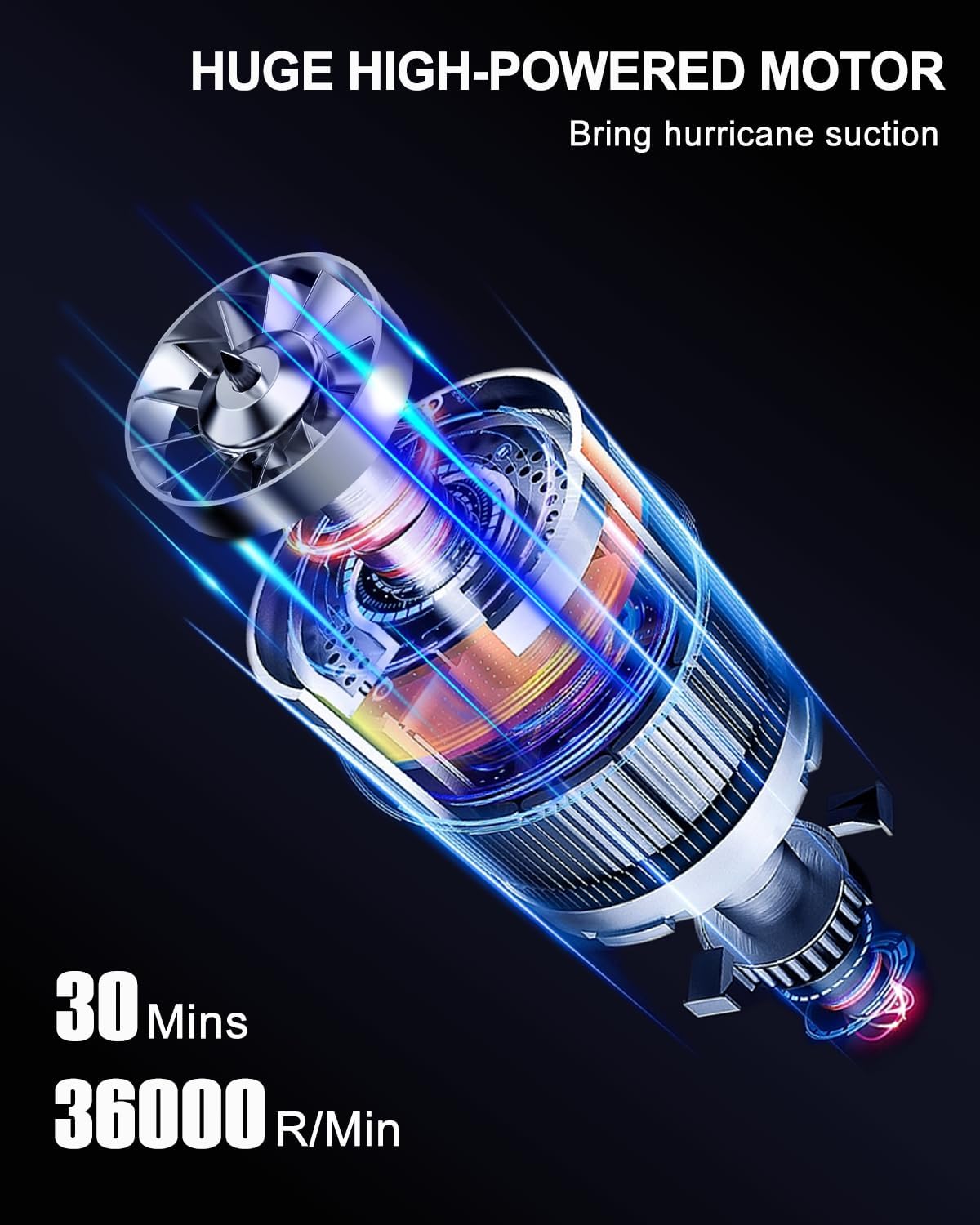 120W Cordless Handheld Vacuum Cleaner with LED Light & HEPA Filter
