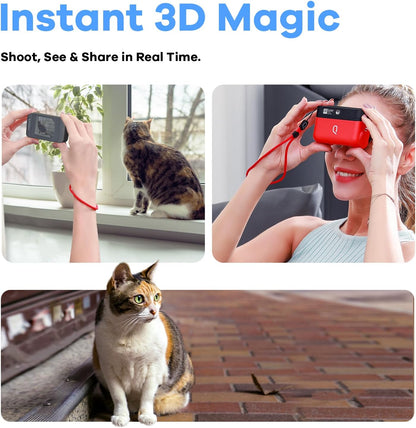 8K 3D Camera with Integrated Viewer & 4K 60FPS Video Recording