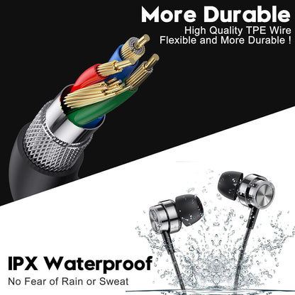 3.5mm Wired Earbuds with Microphone & Heavy Bass