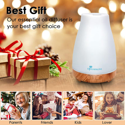 300ml Essential Oil Diffuser with Remote Control & 7-Color LED Light