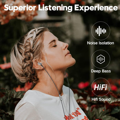 3.5mm Wired Earbuds with Microphone & Heavy Bass