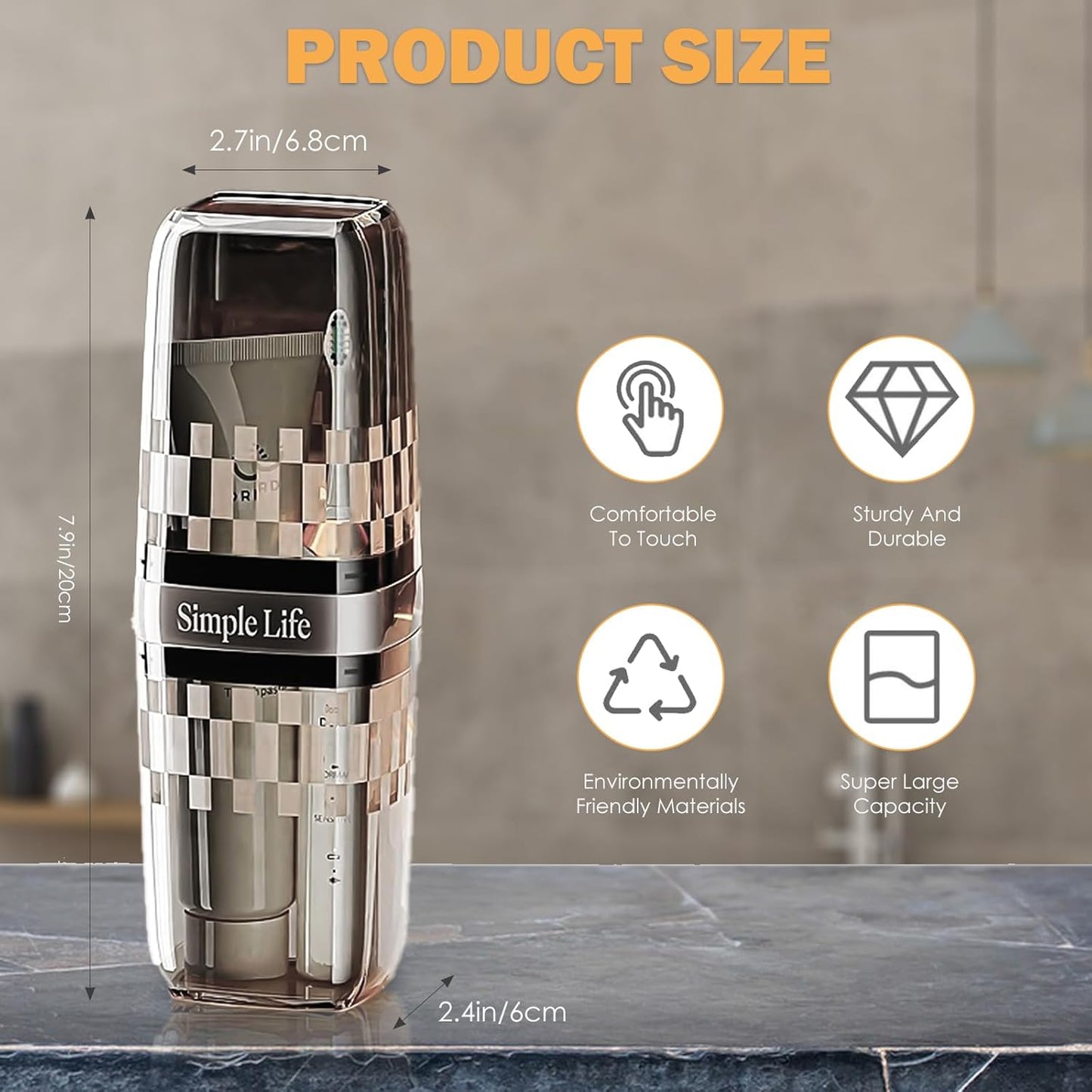 Portable Toothbrush Holder with Protective Travel Cover