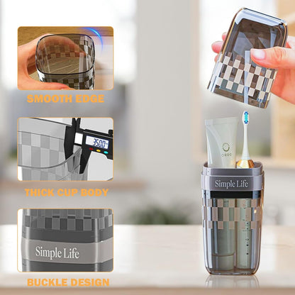 Portable Toothbrush Holder with Protective Travel Cover