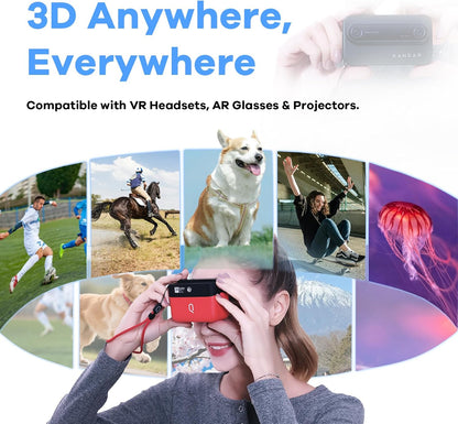 8K 3D Camera with Integrated Viewer & 4K 60FPS Video Recording