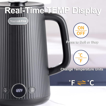 1.7L Double Wall Stainless Steel Electric Kettle with Auto Shut-Off