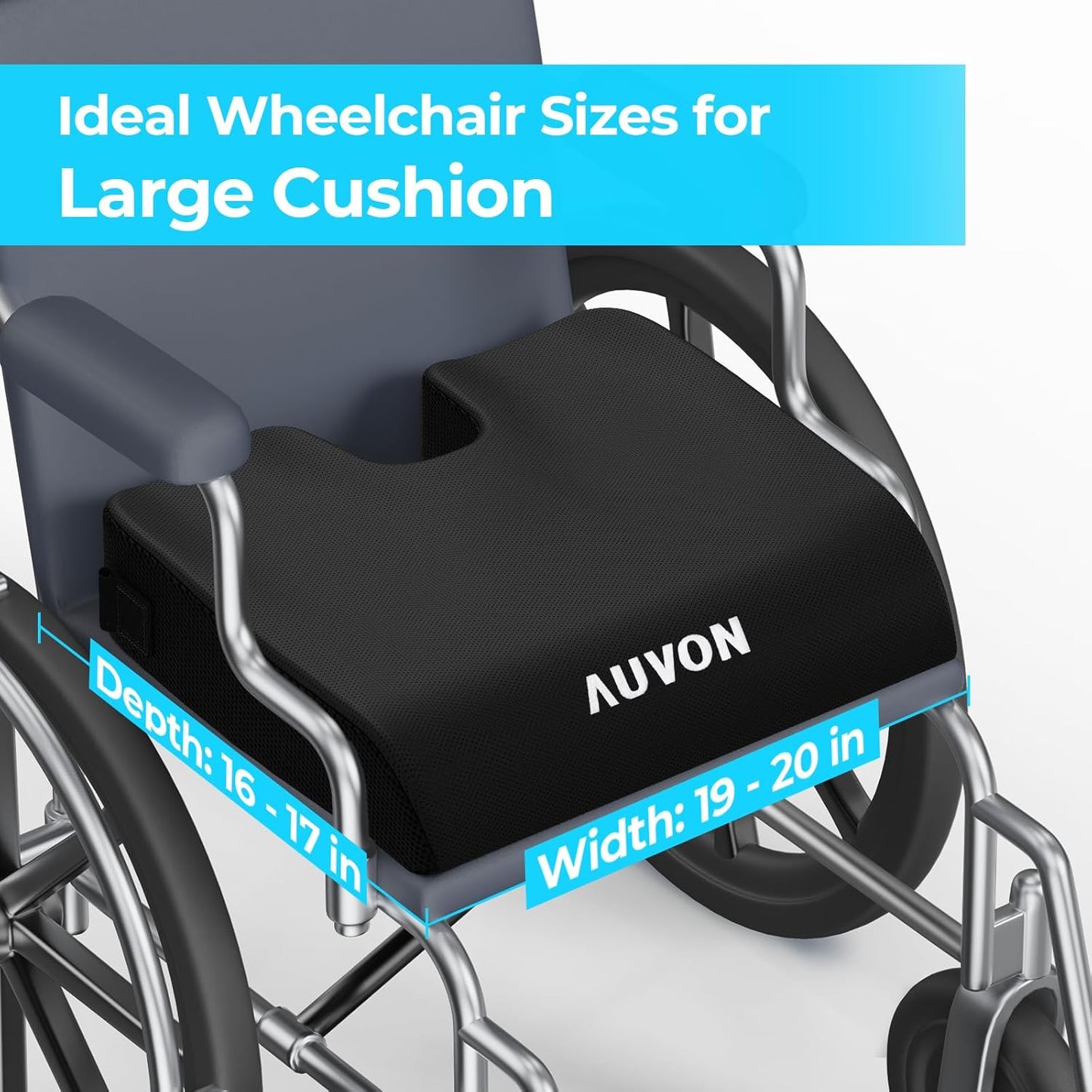 Cooling Gel Wheelchair Seat Cushion with Memory Foam Support